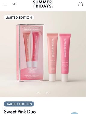 Summer Fridays Sweet Pink Duo Lip Butter Balm - Birthday Cake & Strawberry